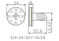 Ampoule LED Cabochon 24V 60V E10 E14 pour Parcs d'Attractions, Lumières Ponctuelles LED 34mm pour Décoration de Manèges, Garantie Commerciale