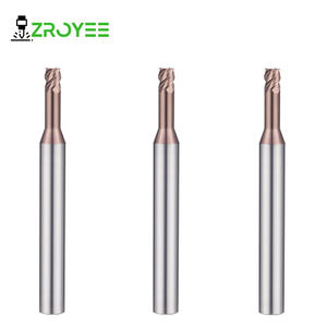 Fraise à rainurer micro-diamètre anti-vibration, résistante à la rupture, en carbure, 4 cannelures, pour usinage de cavités, disponible en OEM - Product Image 2