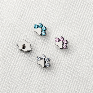Pendientes de Titanio G23 Vintage para Boda, Piercing <span class=keywords><strong>en</strong></span> <span class=keywords><strong>Espiral</strong></span>, Chapado <span class=keywords><strong>en</strong></span> Oro, Joyería para Piercing Corporal, Diseño de Huella de Gato con Circonita, Externo - Product Image 3