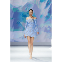 Robes de soirée de luxe pour femmes, à fleurs, écologiques, durables, sans manches, épaules dénudées, fabriquées au Vietnam, livraison rapide, haute qualité