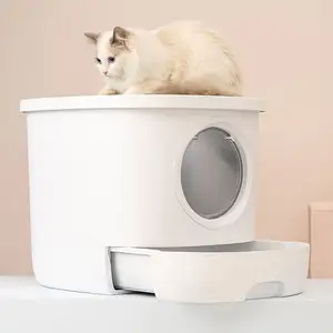 بلاستيك PP رخيصة طريقة حليبي مساحة كبيرة تصميم خاص في اتجاهين دخول سهل التنظيف للحيوانات الأليفة القط