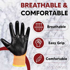 Microthin Foam Nitrile Coated Work <b>Gloves</b> Comfort Stretch Fit Power Grip Smart <b>Touch</b> Durable Foam Coated Safety <b>Gloves</b> - Product Image 4