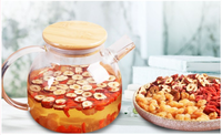 Chinese traditionele gezonde rode rose bud, chrysant, rode goji berry, jujube gemengde bloem thee