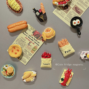 2025 New 3D Art Deco Style Resin Fridge Magnets Delicious Food Magnetic <b>Stickers</b> with Magnetic Effect for Refrigerator - Product Image 3