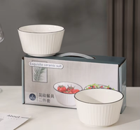 Ensemble de Bols à Riz en Céramique Domestiques Réutilisables, Vaisselle de Restaurant, Bols en Céramique – Idéal pour Cadeau