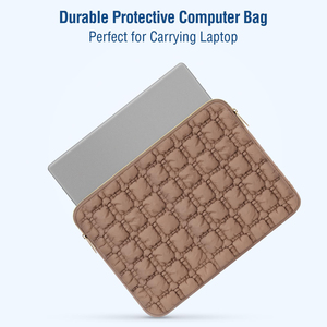 Funda para Portátil de 13.3, <span class=keywords><strong>14</strong></span> y 15.6 <span class=keywords><strong>Pulgadas</strong></span>, Compatible con MacBook Air, Acolchada, con Diseño de Cuadrícula, Bolsa de Transporte para Computadora con Estuche Pequeño - Product Image 5