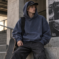 Sweat à capuche homme personnalisé 100 % coton épais, écologique, uni, coupe ample, pour streetwear automnal