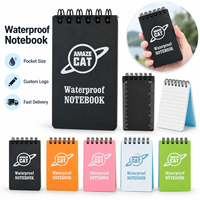 Carnet à spirale personnalisé avec logo, format A7, couverture en PP, résistant à l'eau, 50 feuilles, 120g, cadeau d'affaires, vente en gros, OEM