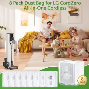 Lot de 8 sacs à poussière pour aspirateur <span class=keywords><strong>Lg</strong></span> Cordzero tout-en-un sans fil A949ktms Sacs de rechange compatibles avec l'élimination de la saleté - Product Image 4