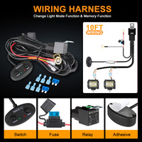 Barra de Luz LED GESLLA de Alta Potencia 480W 24V 12V 4 Pulgadas para Wrangler Todoterreno, SUV/Camioneta/ATV/UTV, IP68 Impermeable, Luz Estroboscópica Blanca Ámbar
