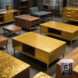 Pintura en aerosol de oro a base de agua ecológica de 24K para revestimiento líquido de construcción de muebles con epoxi de ingrediente principal - Product Image 1