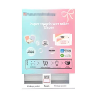 Distributeur automatique de papier toilette et de mouchoirs humides avec écran LED et lecture de code QR pour toilettes publiques