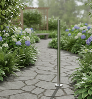TOPTION Embout de poteau rond en acier inoxydable pour balustrade, taille : 42,4 x 1130,3 mm, finition satinée 304