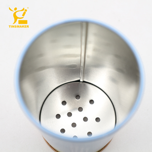 Tinsmaker Wholesale Round Crayon Pen <strong>Pencil</strong> Metal <strong>Tin</strong> Box for Children With Holes in Packaging Bottom <strong>Tin</strong> - Product Image 4