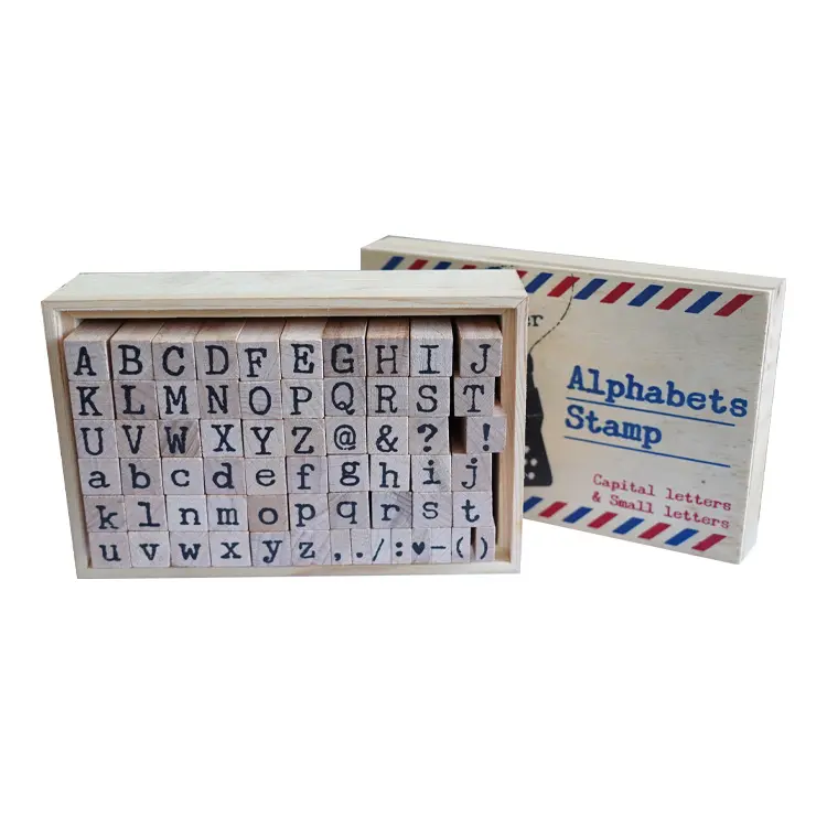 64 Stück Nummer und Alphabet Buchstaben Stempel Holz Stempel benutzer definierte