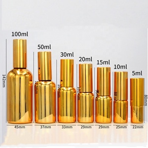 Botella cuentagotas de lujo chapada en oro y plata de 5 -100 ML, tarro de crema, botellas de Spray de <span class=keywords><strong>Perfume</strong></span> vacías de alta calidad con <span class=keywords><strong>precio</strong></span> de fábrica - Product Image 2