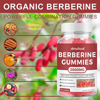 Gummies à la berbérine, cannelle de Ceylan, curcuma et chardon-Marie pour la fonction immunitaire, le métabolisme du glucose et la gestion du poids chez l'adulte