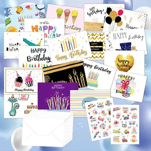 18 cards +18 envelopes +2 stickers Birthday card set with envelope sticker Handwritten Happy birthday card good price.