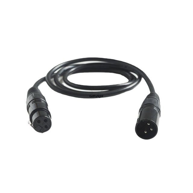 1 Meter Copper Conductor DMX Cable with PVC Insulation Metal XLR Connector 3-Pin High Quality Stable Signal for Stage Lighting