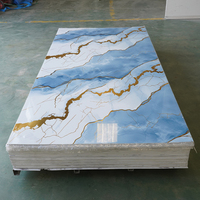 Lámina de Mármol UV Impermeable de Estilo Clásico Moderno de 1220x2440 con Patrón Floral para Decoración de Paredes de Sala de Estar y Hoteles, PVC