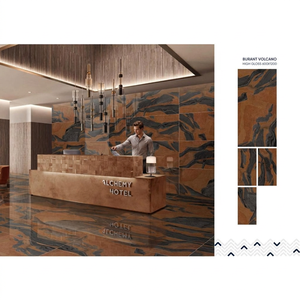 Losas de porcelana pulida Charcoal Black Onyx de 600x1200 mm para pisos y paredes - Product Image 2