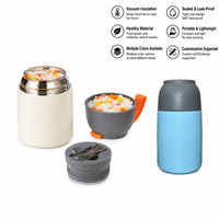 Bocal alimentaire isotherme sous vide en acier inoxydable 304, 450 ml/650 ml, isolation thermique 6-12 heures, design moderne et minimaliste, écologique