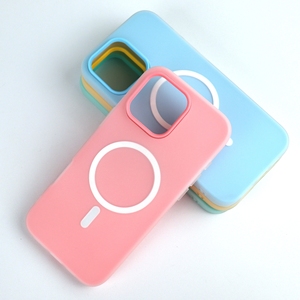 เคสโทรศัพท์ซิลิโคน 2-in-1 สีลูกกวาดแบบแม่เหล็ก ป้องกันการตกกระแทก สำหรับ iPhone 17 16 15 14 Pro Max 13 12 11 รุ่นขายดี - Product Image 1