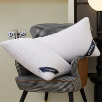 Oreiller d'hôtel de luxe blanc Queen size doux 100% coton oreillers personnalisés en gros