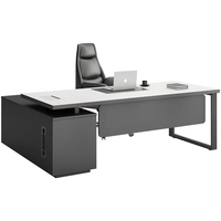 Bureau de direction moderne en forme de L, bureau de direction, PDG ou patron, bureau modulaire, bureau d'ordinateur de direction, mobilier de bureau