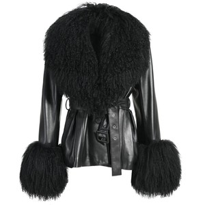 RX pellicce di <span class=keywords><strong>alta</strong></span> qualità <span class=keywords><strong>moda</strong></span> Outdoor da donna in vera pelle calda grande collo di pelliccia giacca di vera pelle con pelliccia di volpe - Product Image 4