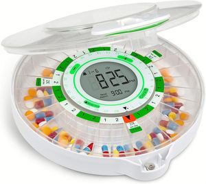 เครื่องจ่ายยาอัตโนมัติ 28 วัน พร้อมจอ LCD อัปเกรด ปุ่มล็อค ไฟและเสียงแจ้งเตือน สำหรับยา วิตามิน อาหารเสริม ปรับแต่งได้ - Product Image 1
