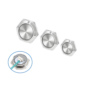 16/19/22mm siêu mỏng kim loại đẩy nút chuyển đổi tự thiết lập lại dẫn vòng chiếu sáng xúc giác chuyển đổi - Product Image 2
