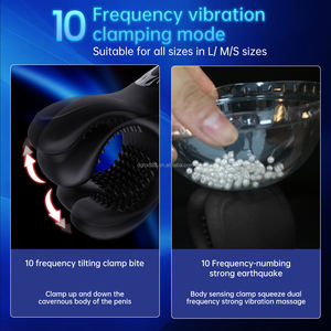 Masturbator pria portabel 10 frekuensi Vibrator dengan 10 fungsi penjepit gigitan frekuensi, mainan seks pria kualitas tinggi - Product Image 5