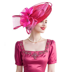 Tocados de novia Premium de lujo, sombreros de boda para mujer, sombreros de Iglesia Derby Sinamay únicos de alta calidad para fiestas, pesca informal - Product Image 3