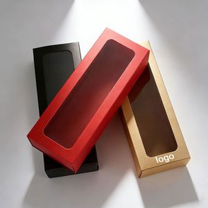 Factory Direct Customizable Slim <b>Paper</b> Box With Clear Window Multi-color Ideal for Dessert & Jewelry Packaging - Product Image 1