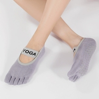 Chaussettes de yoga et de Pilates pour femmes, cinq doigts, en coton écologique, tricotées, antidérapantes, avec logo personnalisé, de haute qualité, fabriquées en usine