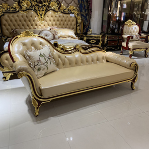 <span class=keywords><strong>Chaise</strong></span> <span class=keywords><strong>Longue</strong></span> RUI SEN de Madera Maciza Francesa con Tapicería de Cuero, Estilo Europeo de Lujo, Tallada en Color Rojo Vino, Mueble de Villa, Silla de Descanso Esculpida - Product Image 2
