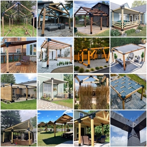 15 °   Soportes para Pérgola 75 °   Soporte de Esquina con Base para Poste, Base para Poste de Gazebo, Kit de Pérgola, Techo Inclinado de 4 Vías, Madera de 4x4 - Product Image 6