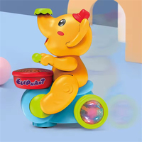 Juguete Musical de Elefante con Luces Intermitentes, Tambor y Soplador Eléctrico, con Diseño de Animal de Dibujos Animados, Regalo Educativo para Niños