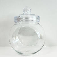 540ml 750ml 1200ml 2500ml Pots en plastique transparent avec couvercles de style victorien Récipients de stockage ronds réutilisables pour bonbons/suppléments