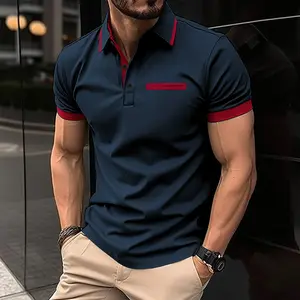 Transpirable cuello grueso nuevo verano Casual liso Golf Oversize camisetas hombres blanco manga corta Camiseta para hombres marcas 2024