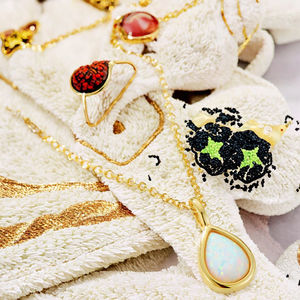 925 Sterling Silver Women Gold Plated White Synthetic <b>Opal</b> Teardrop Link Chain <b>Necklace</b>-Romantic Wedding Engagement Gift - Product Image 6