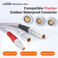 Connecteur circulaire étanche IP66/68 Push-Pull à verrouillage automatique, compatible avec les fiches ODU Fischer S et les prises DBPE série 102-105F, 2-27 broches