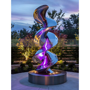 ANW900 Sculpture en acier inoxydable à surface polie miroir 304 projet de décoration de jardin artisanal en métal - Product Image 2