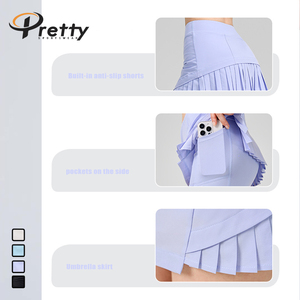 2024 nuove donne 2 in 1 Tennis gonna plissettata Casual Fitness Culottes <span class=keywords><strong>pantaloncini</strong></span> sportivi ad asciugatura rapida Fitness gonna da Tennis abito da Golf - Product Image 4