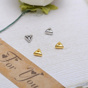 Accesorios de Joyería de Plata S925, 10 Piezas, Cuentas Decorativas Triangulares de Plata Rota de 3mm, Cuentas Espaciadoras para Pulseras de 6mm -4982 - Product Image 2