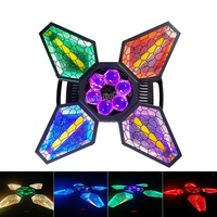 Les deux éclairages-RGBW LED Four Leaf Retro Disco Strobe Fan Lights Source pour mariage DJ Party Stage Bar Atmosphère claire