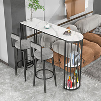 Table de bar semi-circulaire en métal de style nordique, multifonctionnelle, écologique, facile à assembler, étroite et longue, pour le salon, meubles de maison