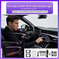 Lumière d'ambiance automatique 64 couleurs pour Audi A7/C8/S7/RS7 2019-2025, accessoires d'éclairage ambiant pour la décoration intérieure de la voiture
