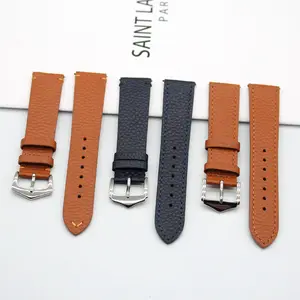 18/20/22/24mm Cowhide Litchi Pattern Genuine Leather Watch Strap Quick Release Leather Watch Band for Different kind of Watches